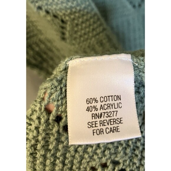 Croft & Barrow Open Knit Turtleneck Sweater Green Size Small - Picture 3 of 6